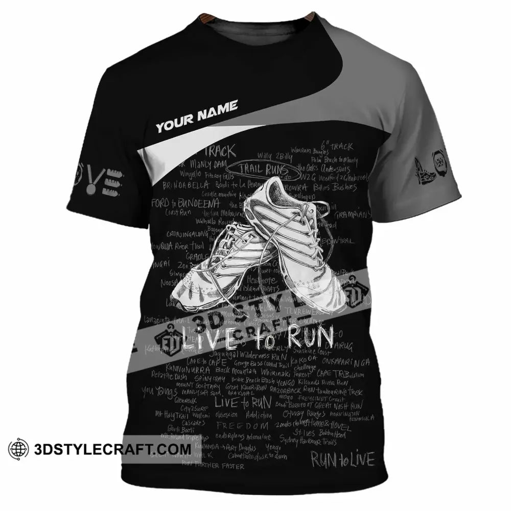 Unisex Shirt - Custom Live To Run 3D Shirt - T-Shirt / S - T-shirt