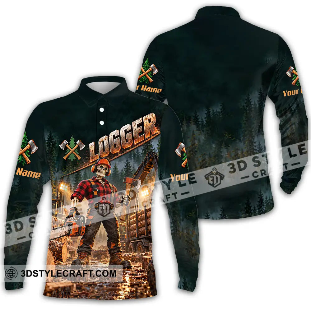 Unisex Shirt - Custom Logger Shirt - Long Sleeve Polo / S - T-shirt