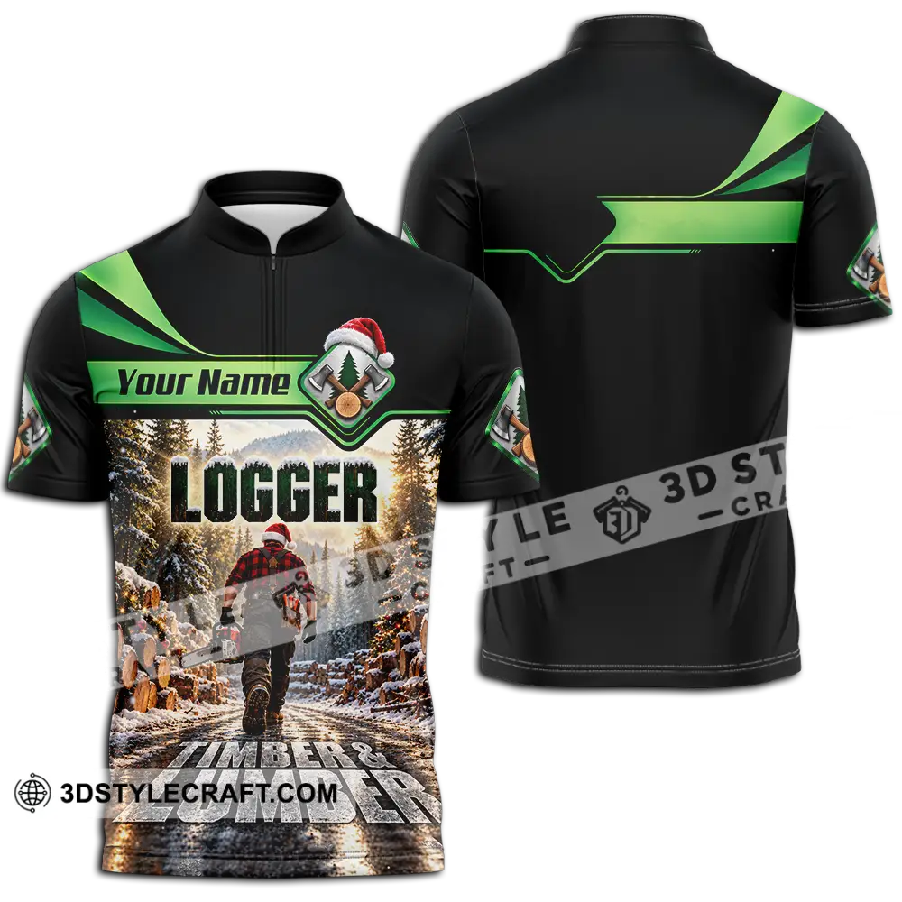 Unisex Shirt - Custom Logger Shirt - Zipper Polo Shirt / S - T-shirt