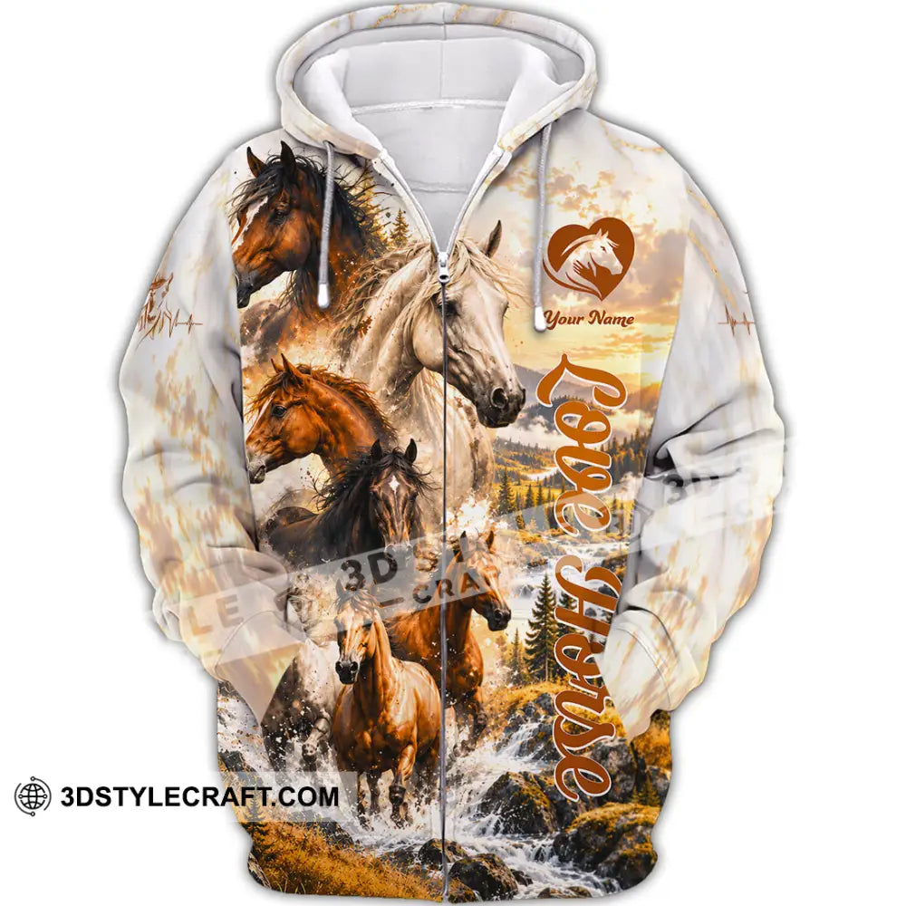 Unisex Shirt - Custom Love Horse Shirt - Zipper Hoodie / S - T-shirt