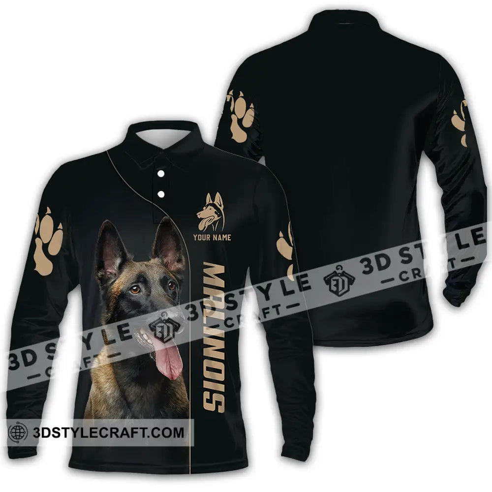 Unisex Shirt - Custom Malinois Pet Lover Shirt Long Sleeve Polo / S T-shirt