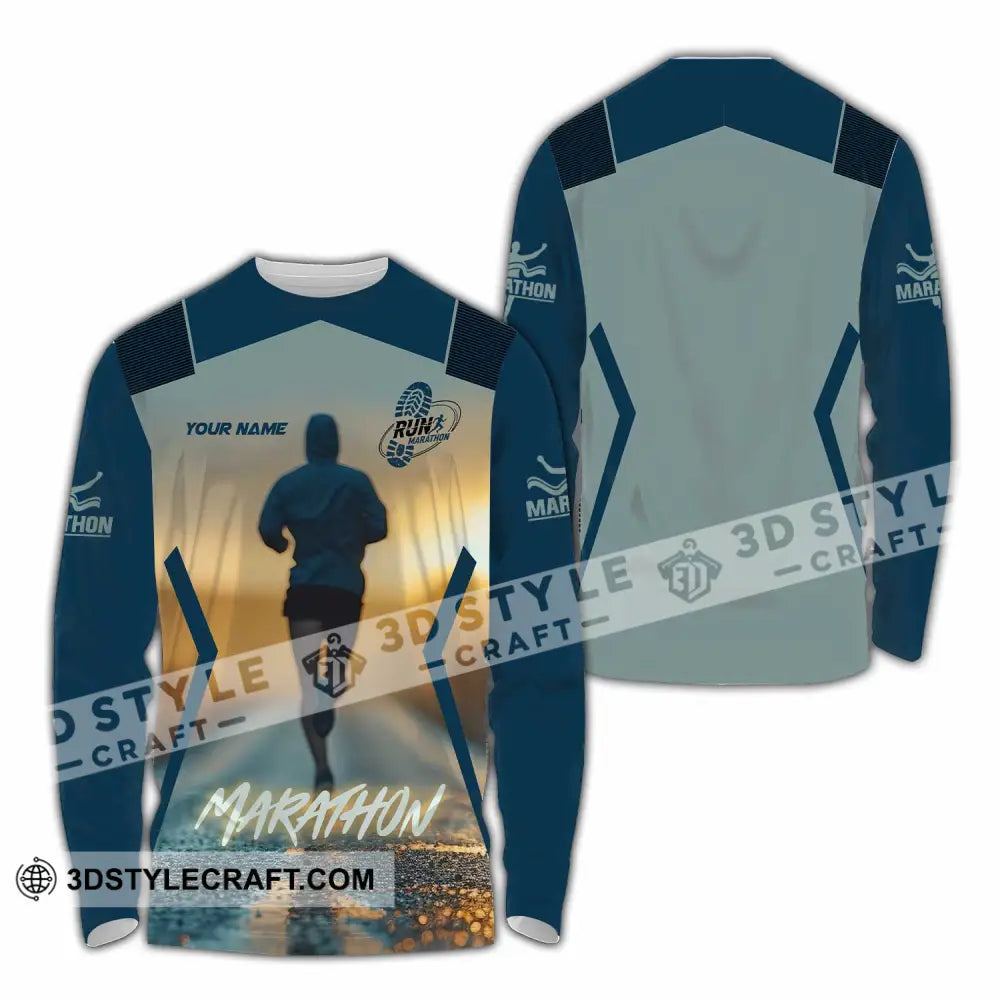 Unisex Shirt - Custom Marathon 3D Shirt Long Sleeve Shirt / S T-shirt