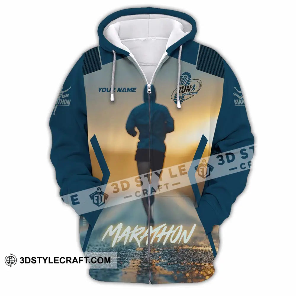 Unisex Shirt - Custom Marathon 3D Shirt Zipper Hoodie / S T-shirt