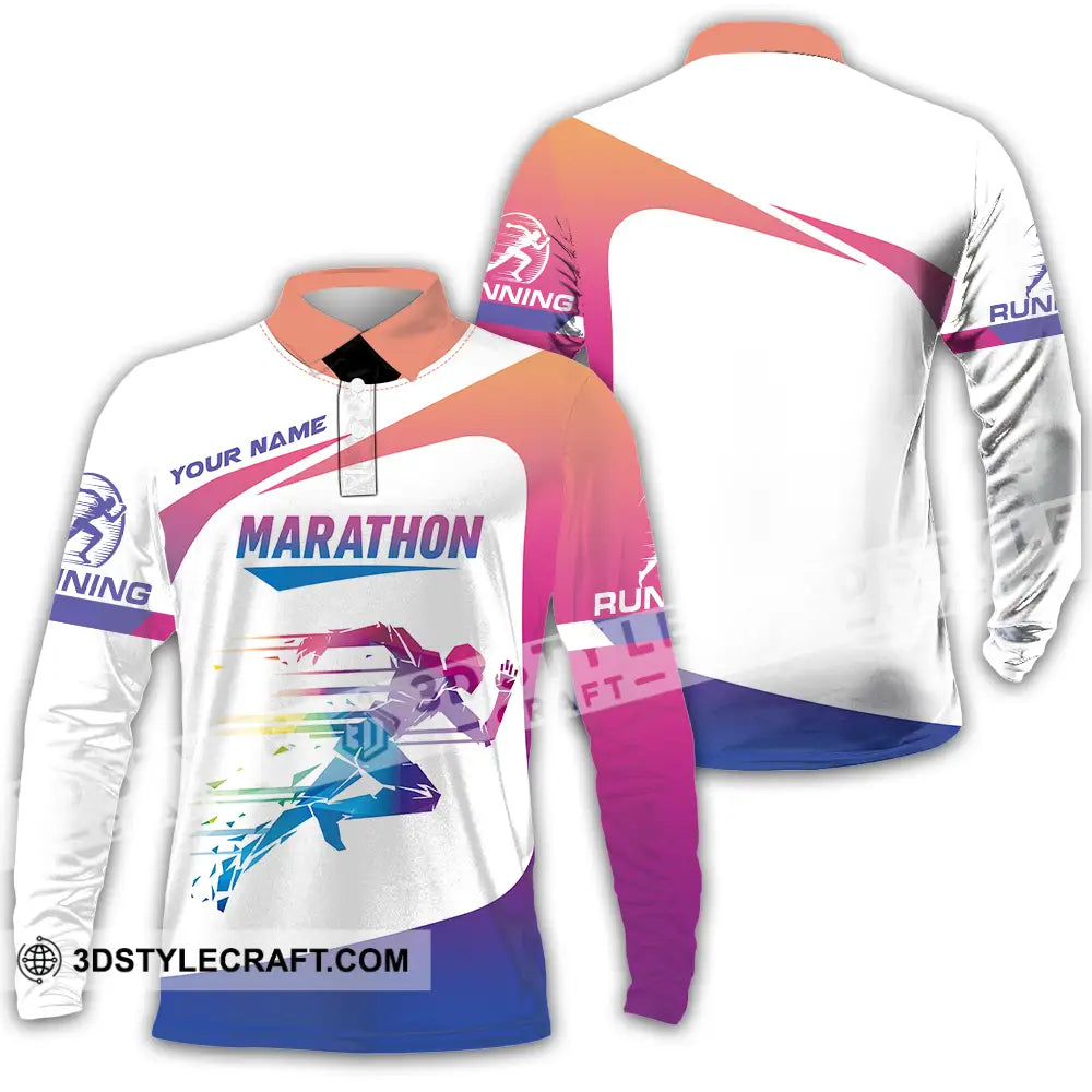 Unisex Shirt - Custom Marathon Running Lover Sport Shirt Long Sleeve Polo / S T-shirt