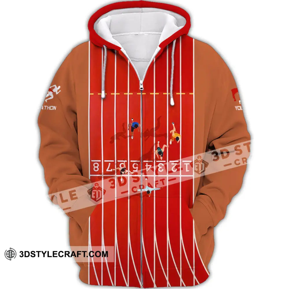 Unisex Shirt - Custom Marathon Running Lover Sport Shirt Zipper Hoodie / S T-shirt