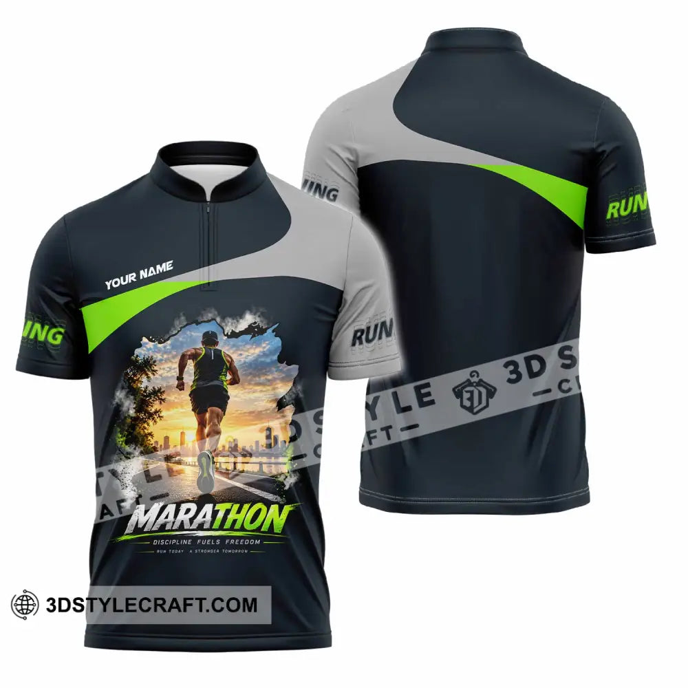 Unisex Shirt - Custom Marathon Shirt - Zipper Polo Shirt / S - T-shirt