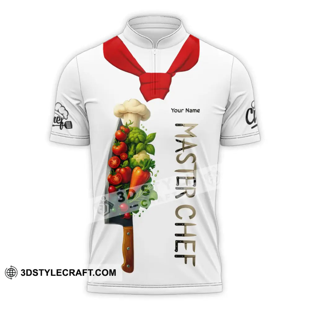 Unisex Shirt - Custom Master Chef Shirt Zipper Polo Shirt / S T-shirt