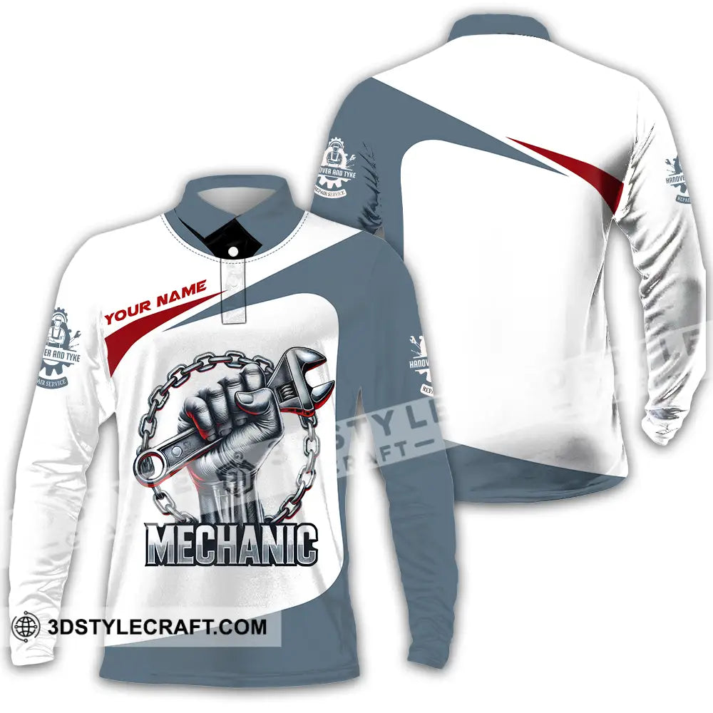Unisex Shirt - Custom Mechanic Shirt Long Sleeve Polo / S T-shirt