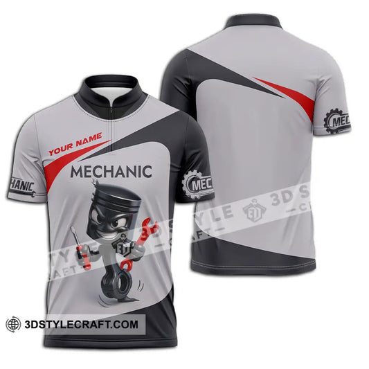 Unisex Shirt Custom Mechanic Shirt Zipper Polo Shirt / S T shirt