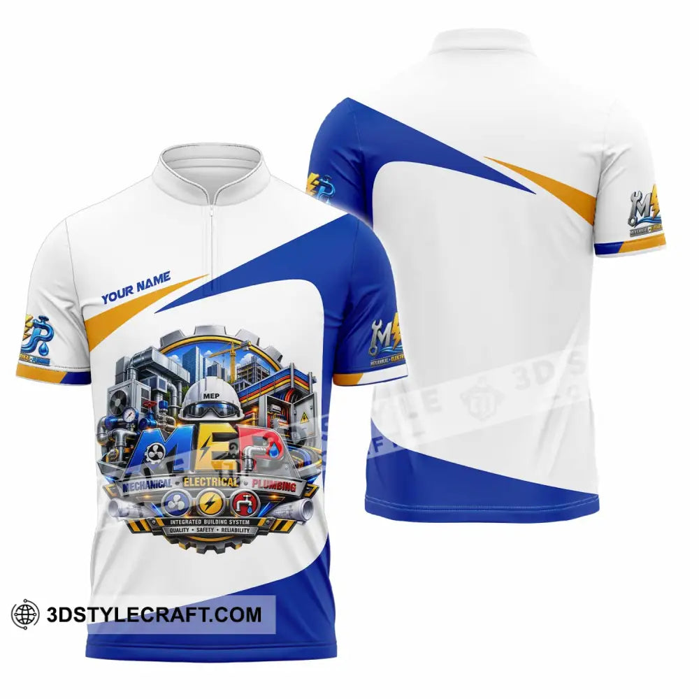 Unisex Shirt - Custom Mechanical Electrical Plumbing Shirt - Zipper Polo Shirt / S - T-shirt