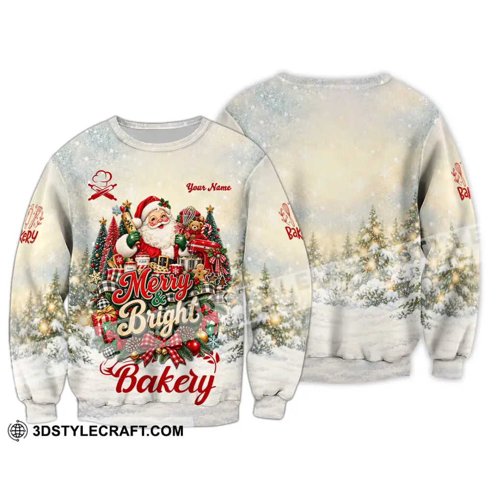 Unisex Shirt - Custom Merry Bright Bakery Shirt - Long Sleeve / S - T-shirt