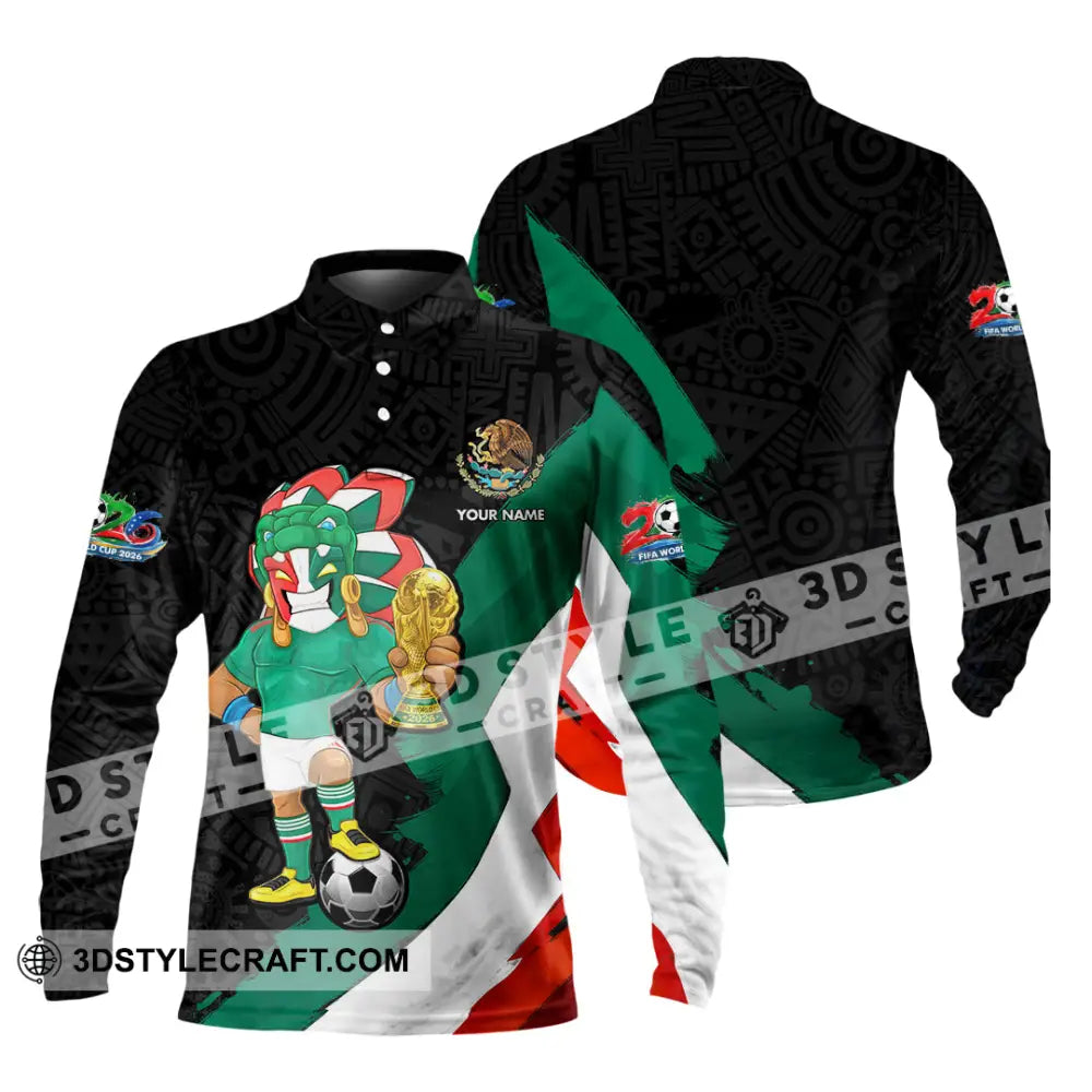 Unisex Shirt - Custom Mexico FIFA World Cup 2026 3D Shirt Long Sleeve Polo / S T-shirt