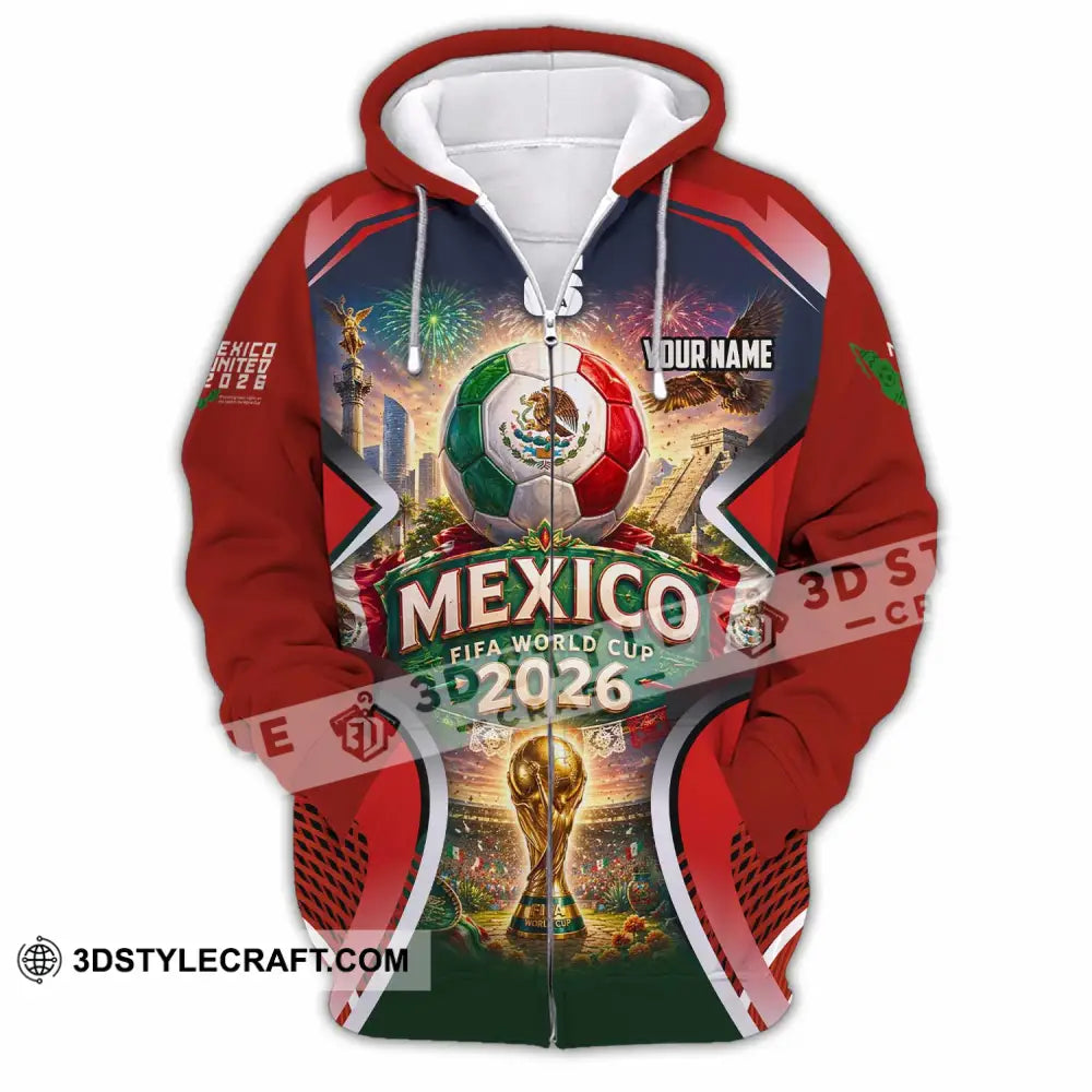 Unisex Shirt - Custom Mexico World Cup 2026 Shirt - Zipper Hoodie / S - T-shirt