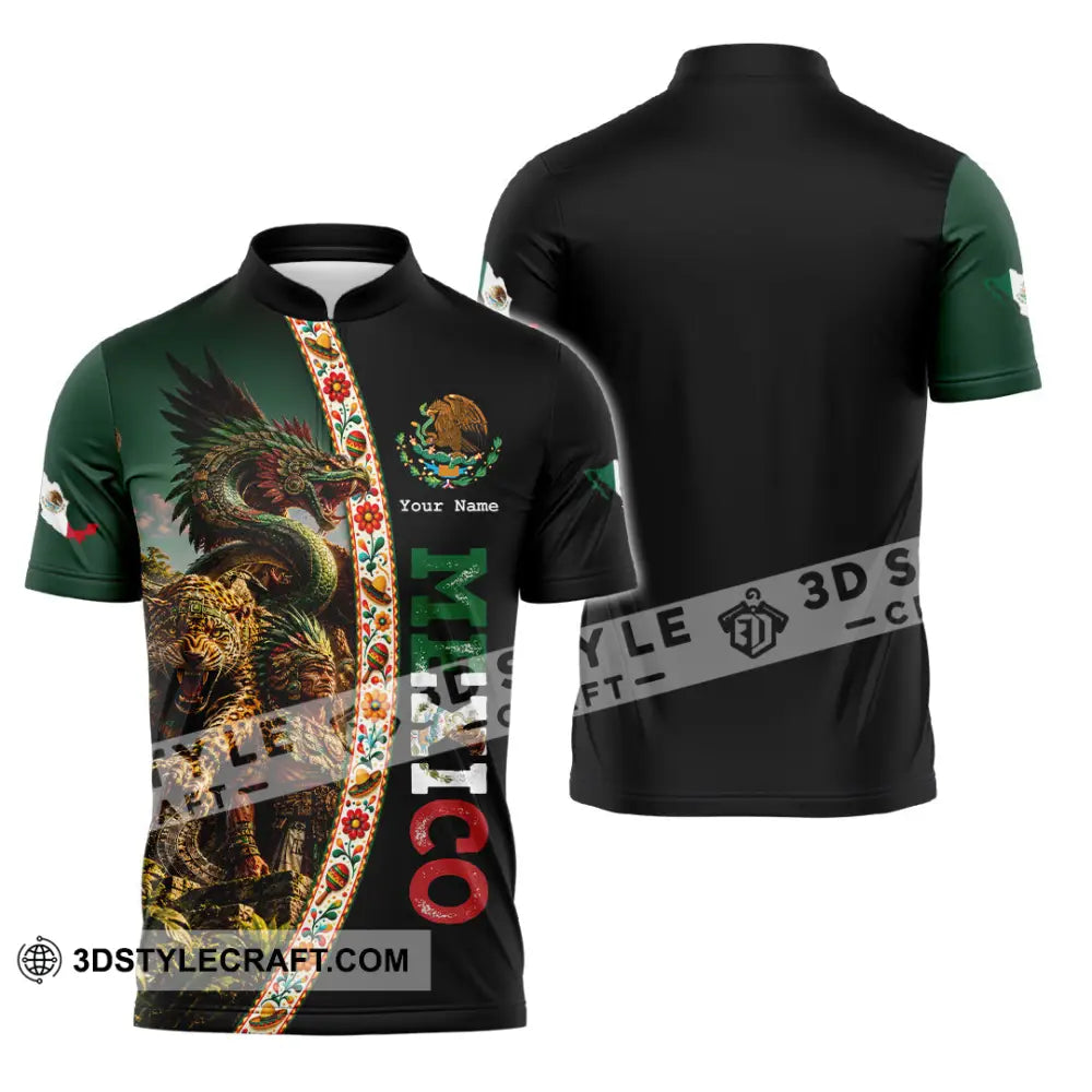 Unisex Shirt - Custom Mexico Shirt - Zipper Polo Shirt / S - T-shirt