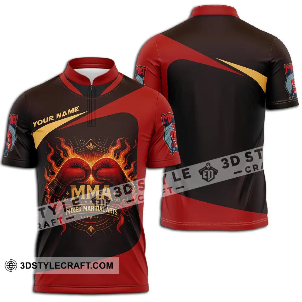 Unisex Shirt - Custom Mixed Martial Arts MMA Lover Shirt Zipper Polo Shirt / S T-shirt