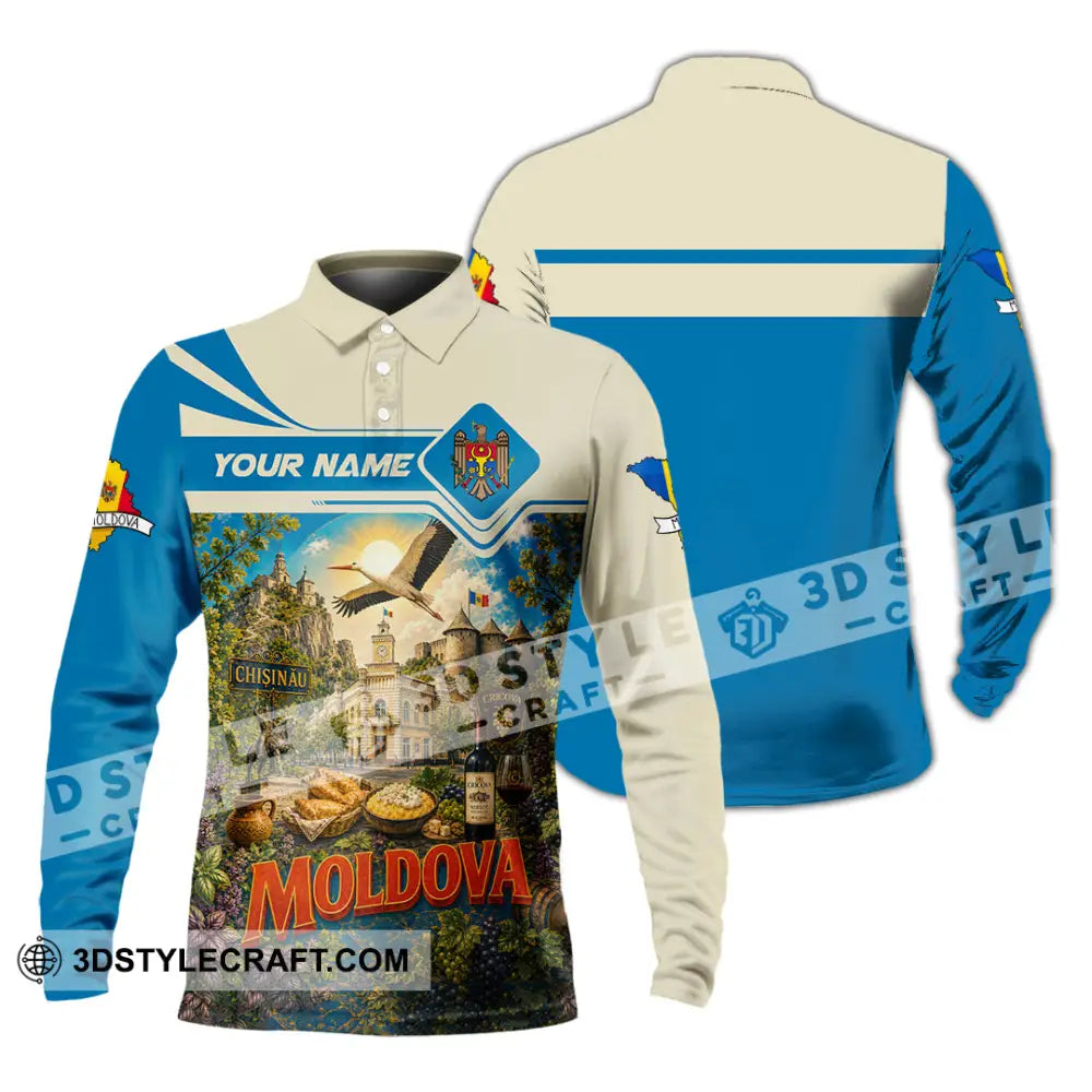 Unisex Shirt - Custom Moldova Shirt - Long Sleeve Polo / S - T-shirt