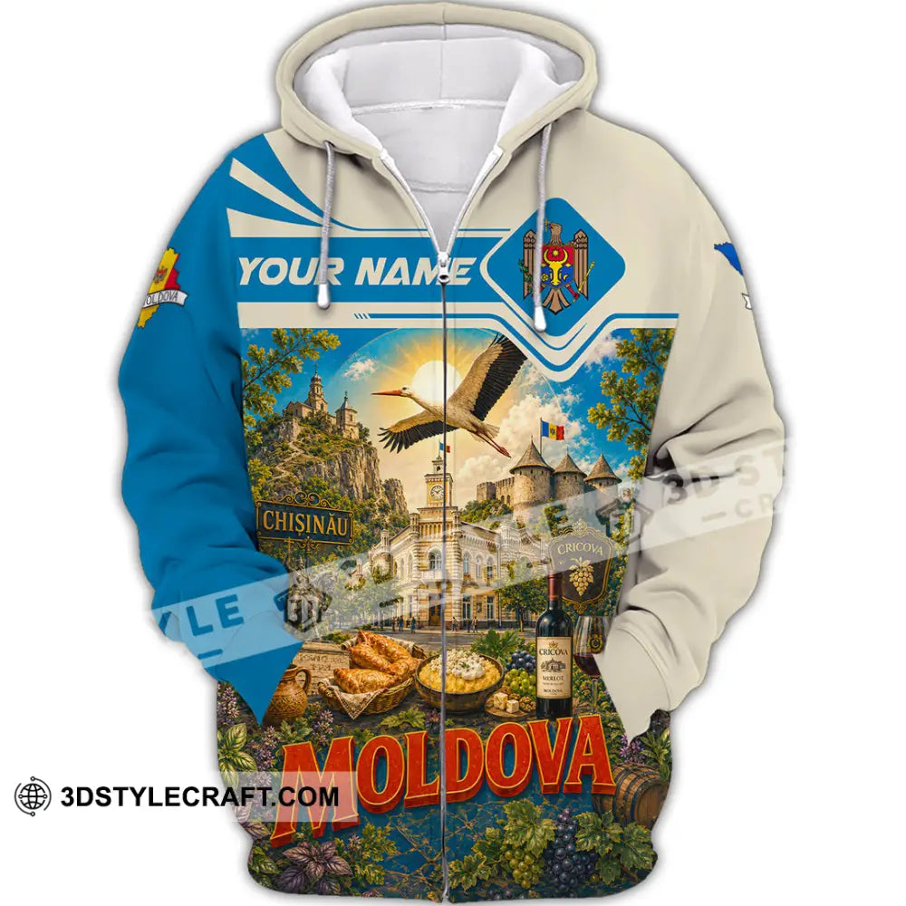 Unisex Shirt - Custom Moldova Shirt - Zipper Hoodie / S - T-shirt