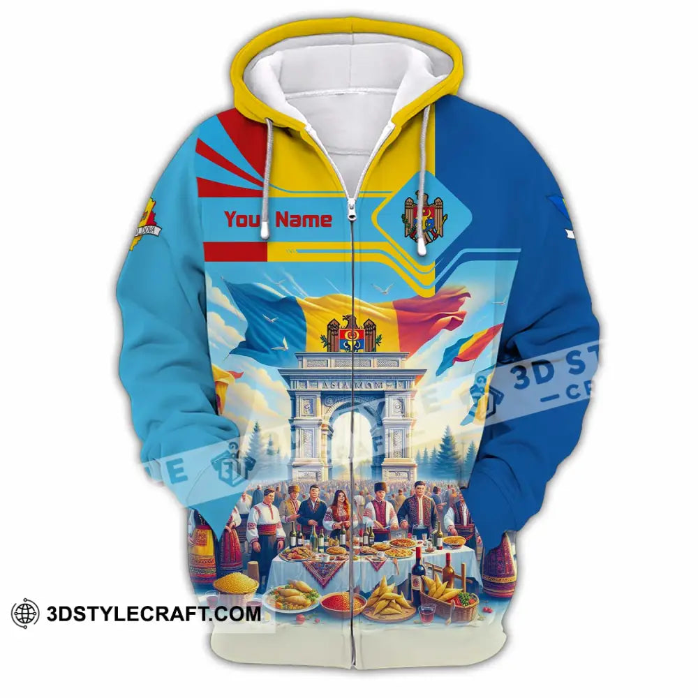 Unisex Shirt - Custom Moldova Shirt - Zipper Hoodie / S - T-shirt