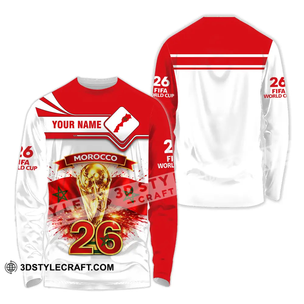 Unisex Shirt - Custom Morocco World Cup 2026 3D Shirt - Long Sleeve Shirt / S - T-shirt