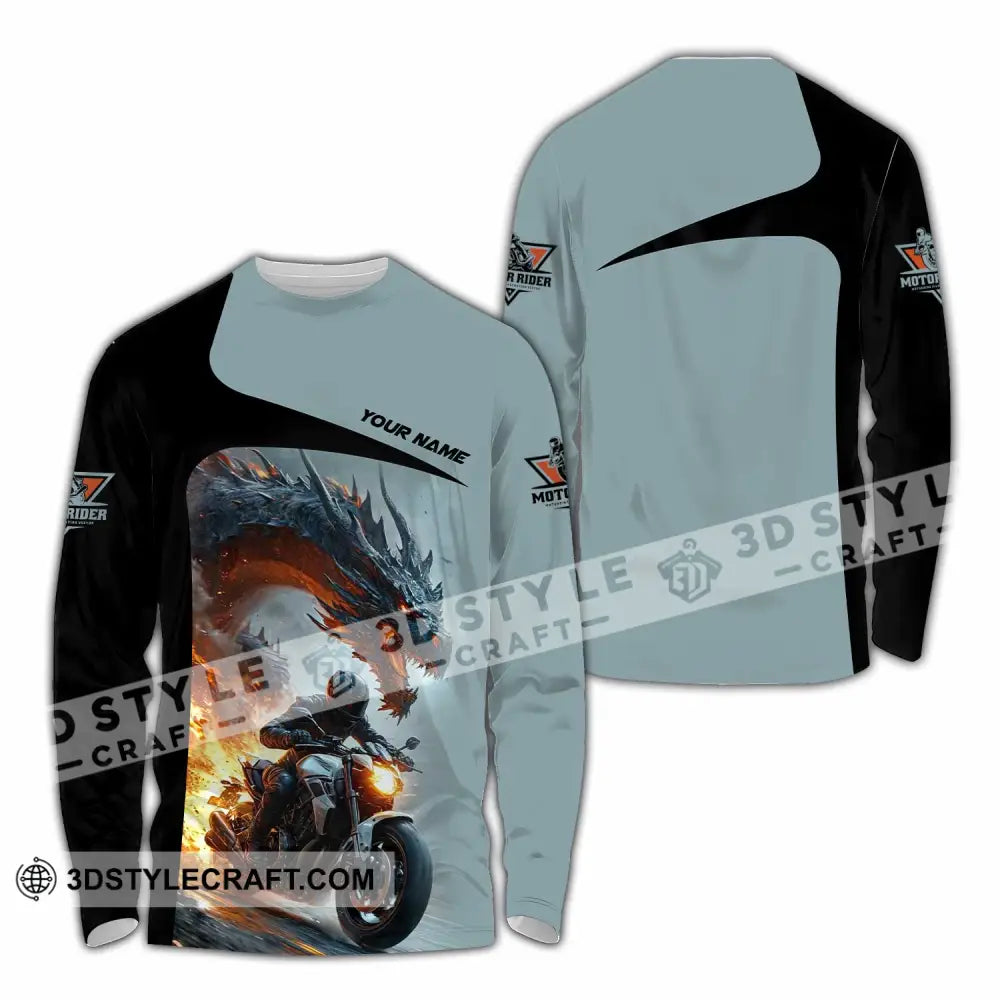 Unisex Shirt Custom Moto Rider Shirt Long Sleeve Shirt / S T shirt