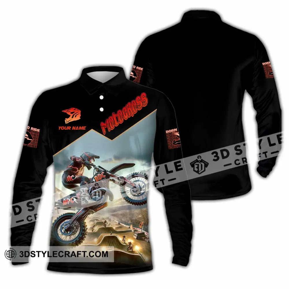 Unisex Shirt - Custom Motocross Shirt Long Sleeve Polo / S T-shirt