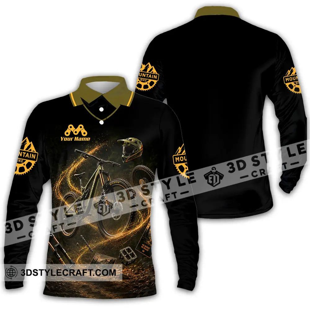 Unisex Shirt - Custom Mountain Bike Shirt - Long Sleeve Polo / S - T-shirt