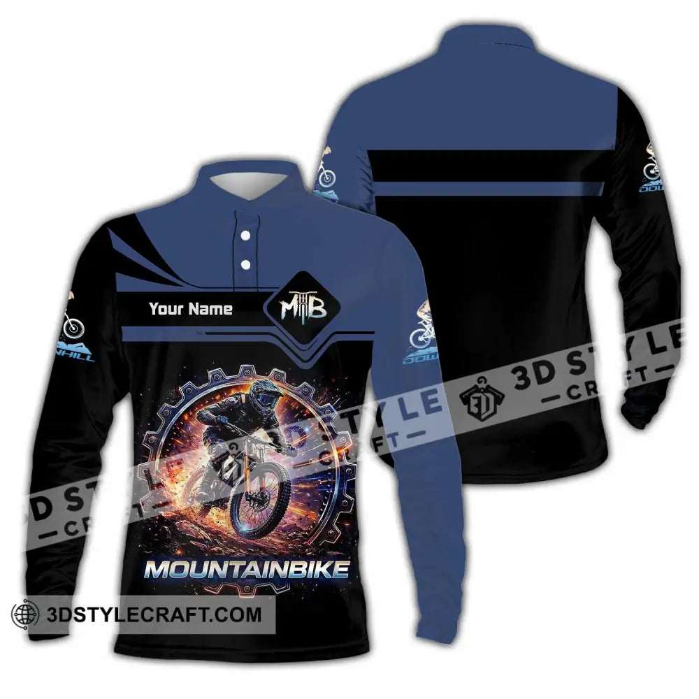 Unisex Shirt - Custom Mountain Bike Shirt - Long Sleeve Polo / S - T-shirt