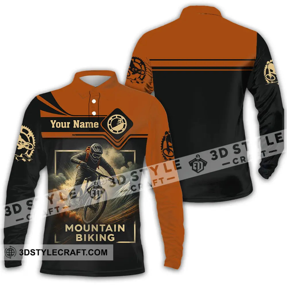 Unisex Shirt - Custom Mountain Bike Shirt Long Sleeve Polo / S T-shirt