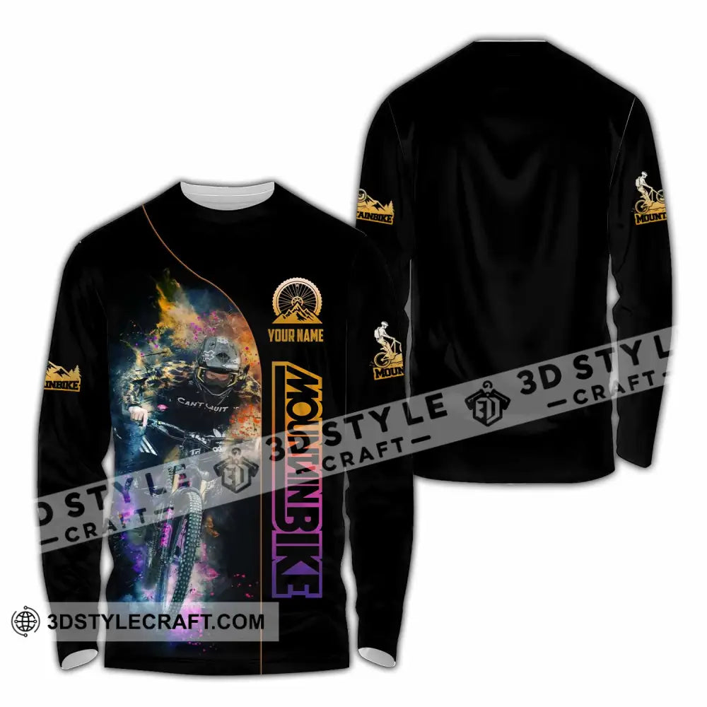 Unisex Shirt - Custom Mountain Bike Shirt Long Sleeve Shirt / S T-shirt