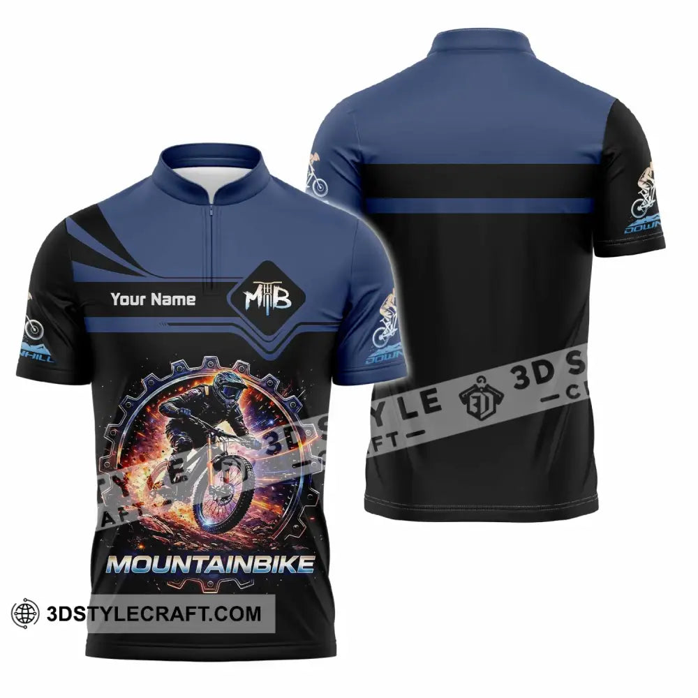 Unisex Shirt - Custom Mountain Bike Shirt - Zipper Polo Shirt / S - T-shirt