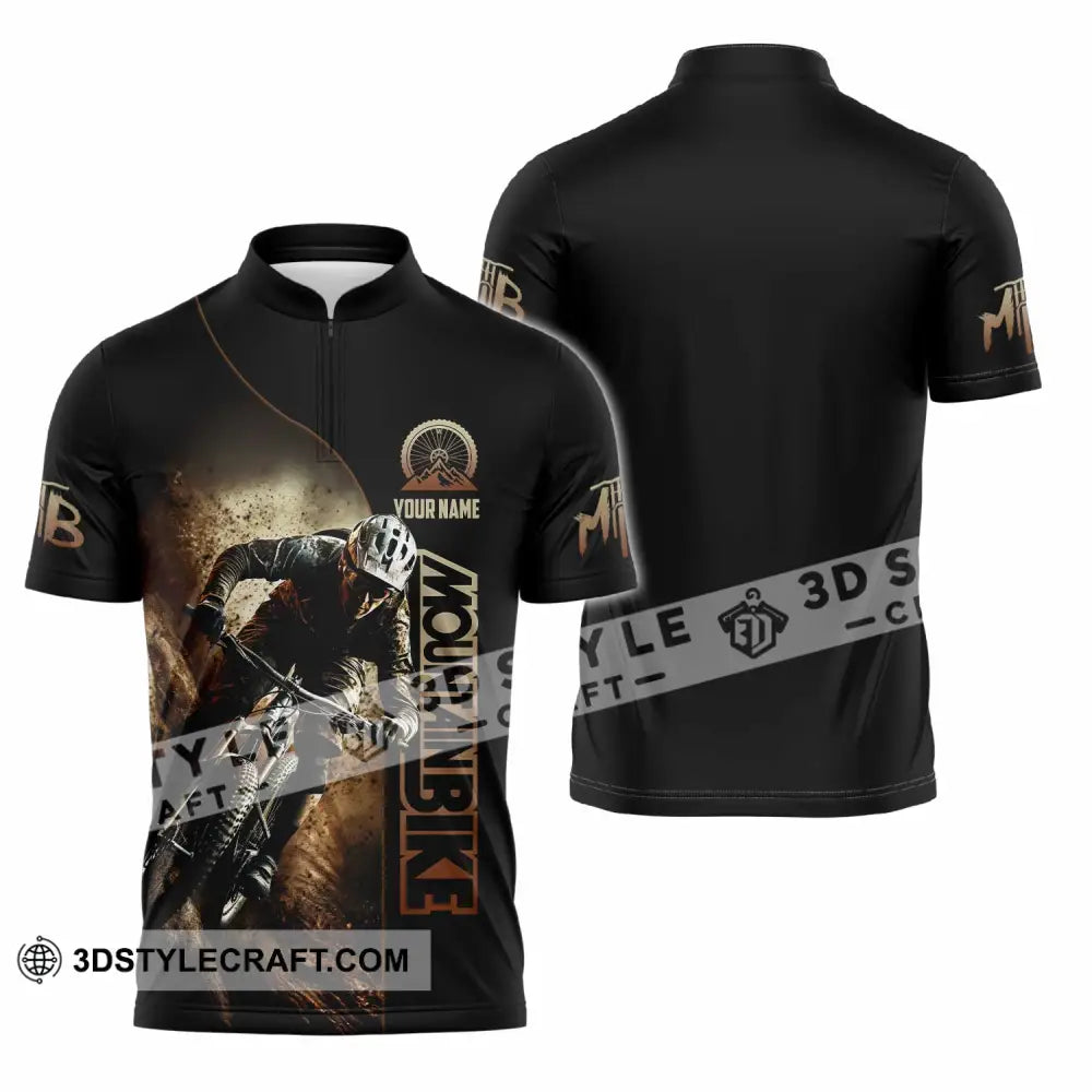 Unisex Shirt - Custom Mountain Bike Shirt Zipper Polo Shirt / S T-shirt