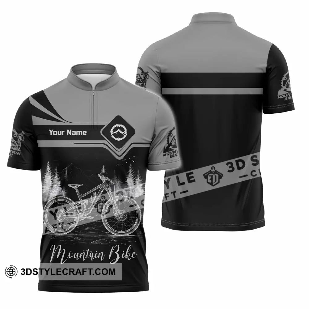Unisex Shirt - Custom Mountain Bike Shirt - Zipper Polo Shirt / S - T-shirt