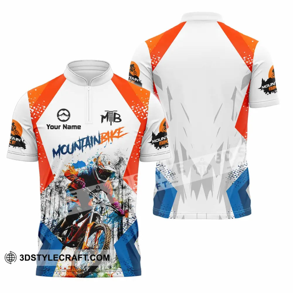 Unisex Shirt - Custom Mountain Bike Shirt - Zipper Polo Shirt / S - T-shirt