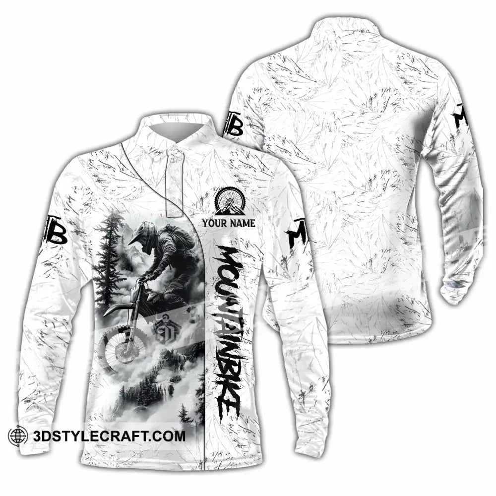 Unisex Shirt - Custom Moutain Bike 3D Shirt Long Sleeve Polo / S T-shirt