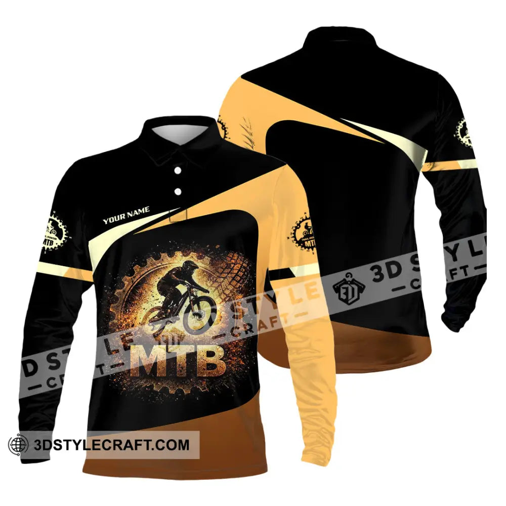 Unisex Shirt - Custom MTB Mountain Bike 3D Shirt Long Sleeve Polo / S T-shirt