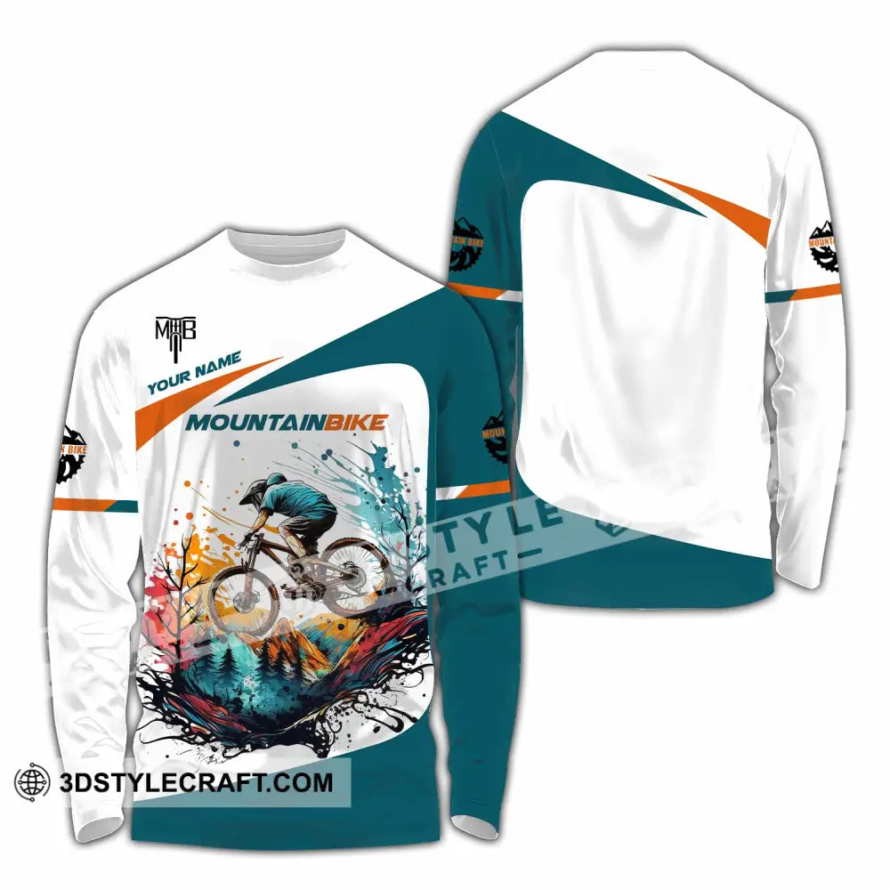 Unisex Shirt - Custom MTB Mountain Bike Shirt Long Sleeve Shirt / S T-shirt