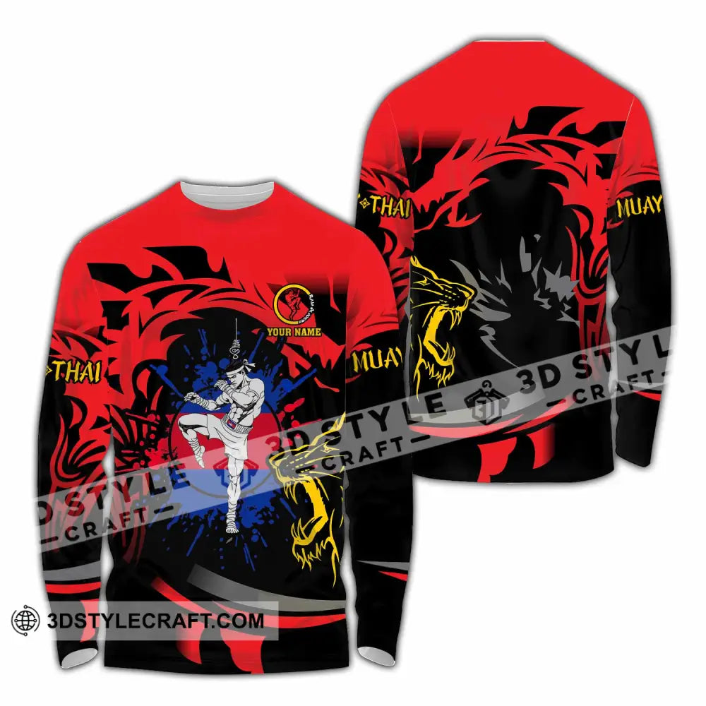 Unisex Shirt - Custom Muay Thai 3D Shirt Long Sleeve Shirt / S T-shirt