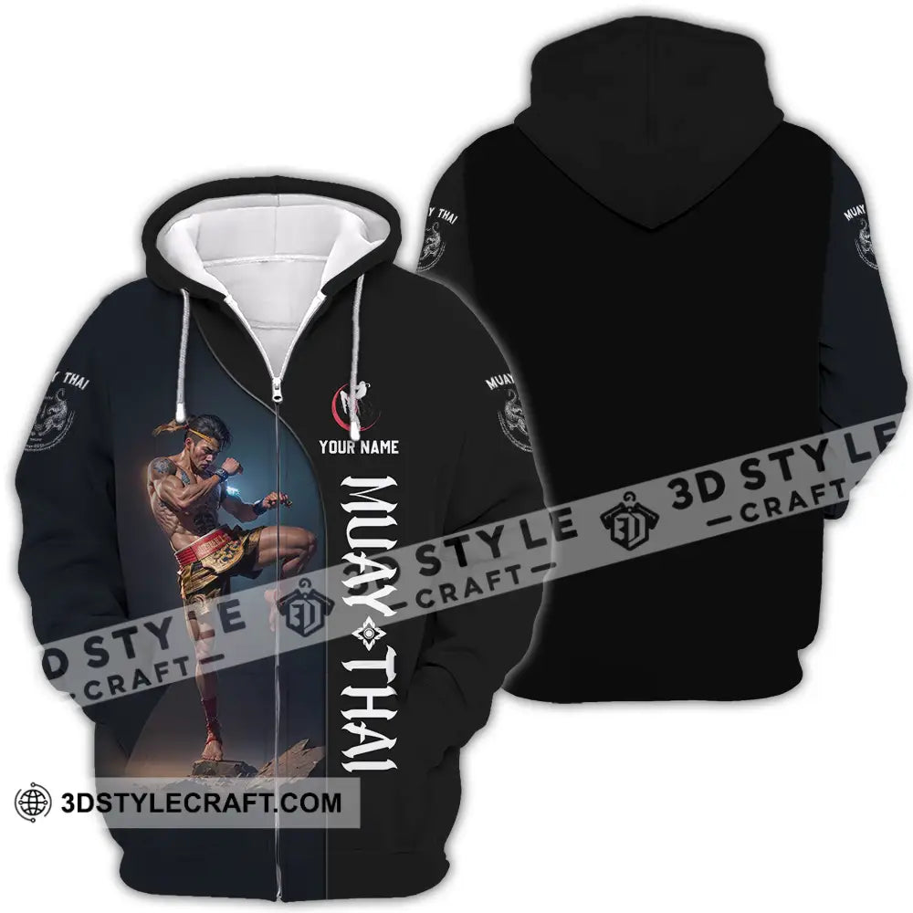 Unisex Shirt - Custom Muay Thai 3D Shirt Zipper Hoodie / S T-shirt
