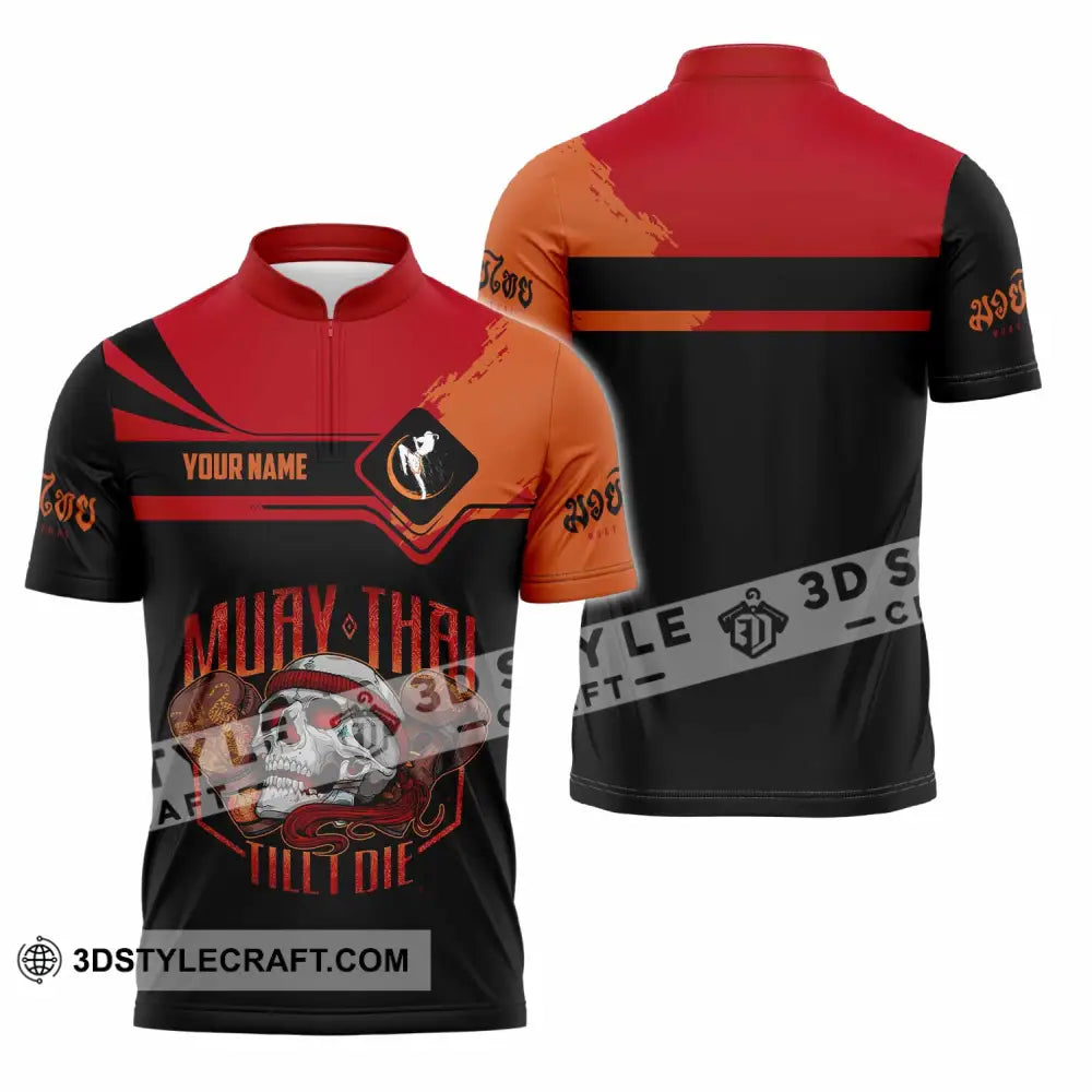 Unisex Shirt - Custom Muay Thai 3D Shirt Zipper Polo Shirt / S T-shirt