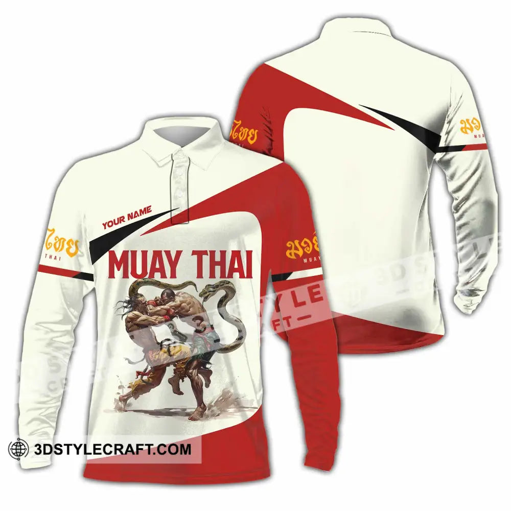 Unisex Shirt - Custom Muay Thai Shirt Long Sleeve Polo / S T-shirt