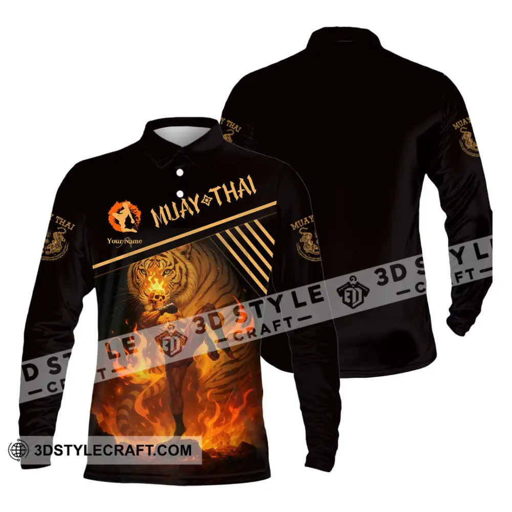 Unisex Shirt - Custom Muay Thai Shirt Long Sleeve Polo / S T-shirt