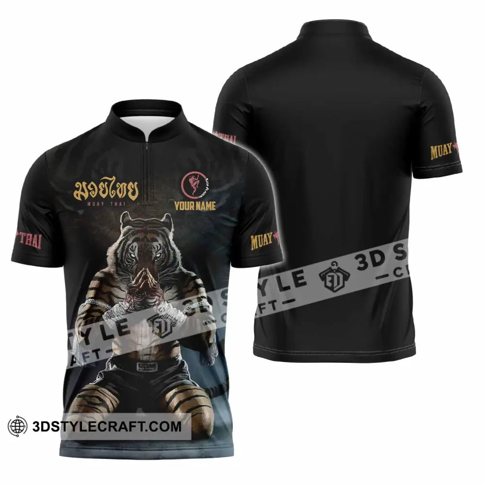 Unisex Shirt - Custom Muay Thai Lover Sport Shirt Zipper Polo Shirt / S T-shirt