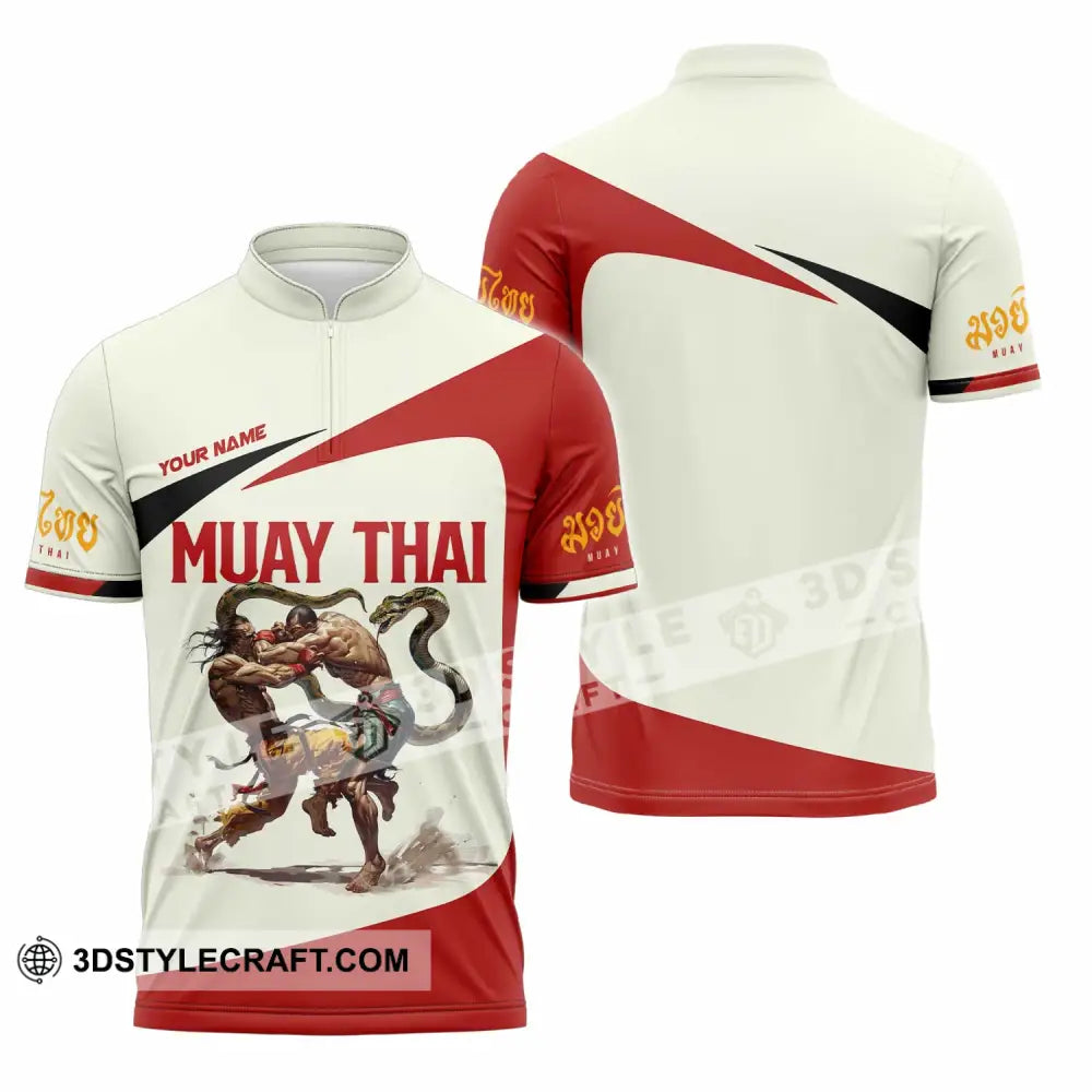 Unisex Shirt - Custom Muay Thai Shirt Zipper Polo Shirt / S T-shirt