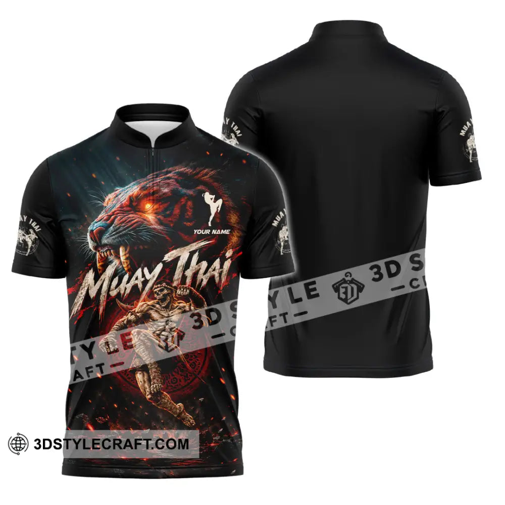 Unisex Shirt - Custom Muay Thai Shirt - Zipper Polo Shirt / S - T-shirt
