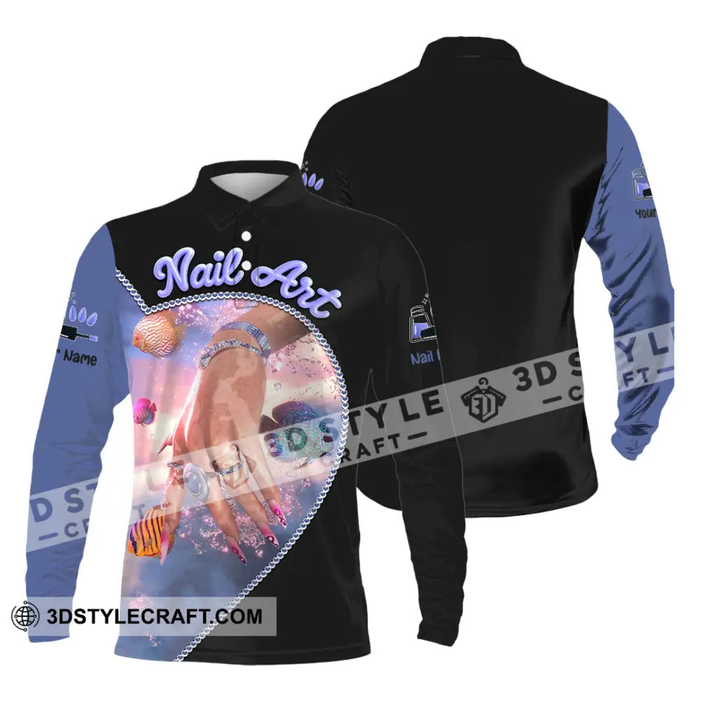Unisex Shirt Custom Nails Art Shirt Long Sleeve Polo / S T shirt