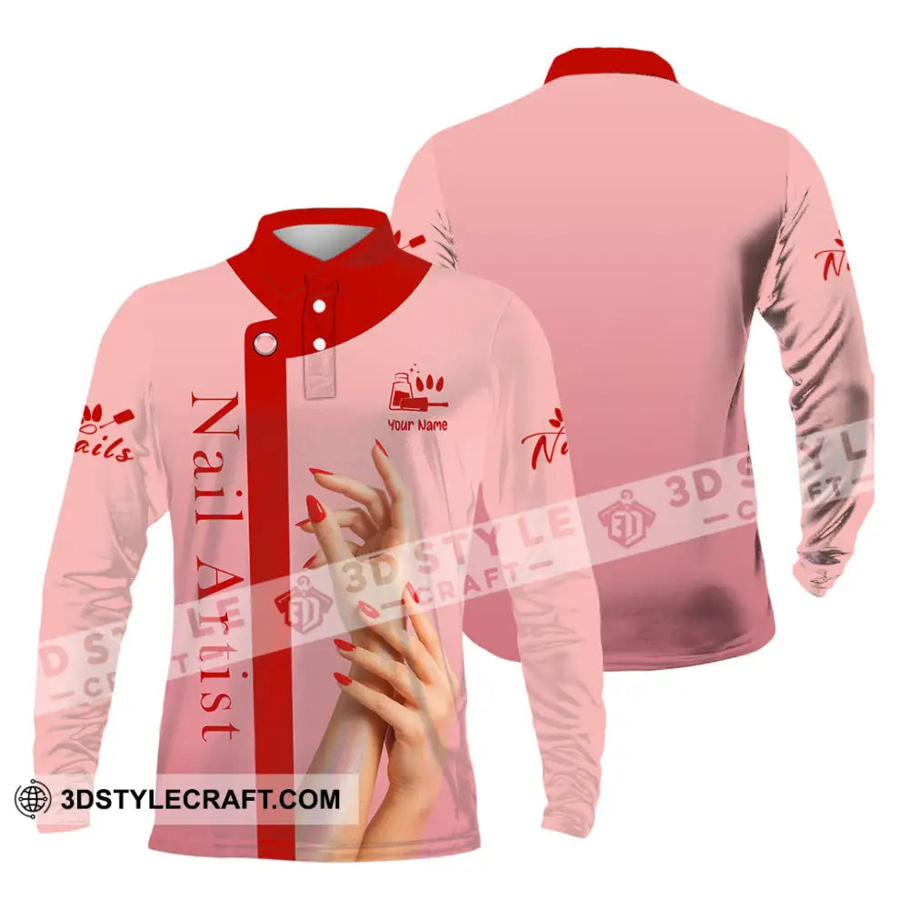 Unisex Shirt Custom Nails Artist Shirt Long Sleeve Polo / S T shirt
