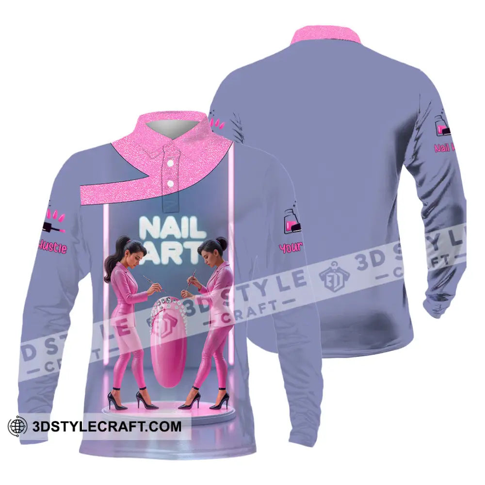 Unisex Shirt Custom Nails Artist Shirt Long Sleeve Polo / S T shirt
