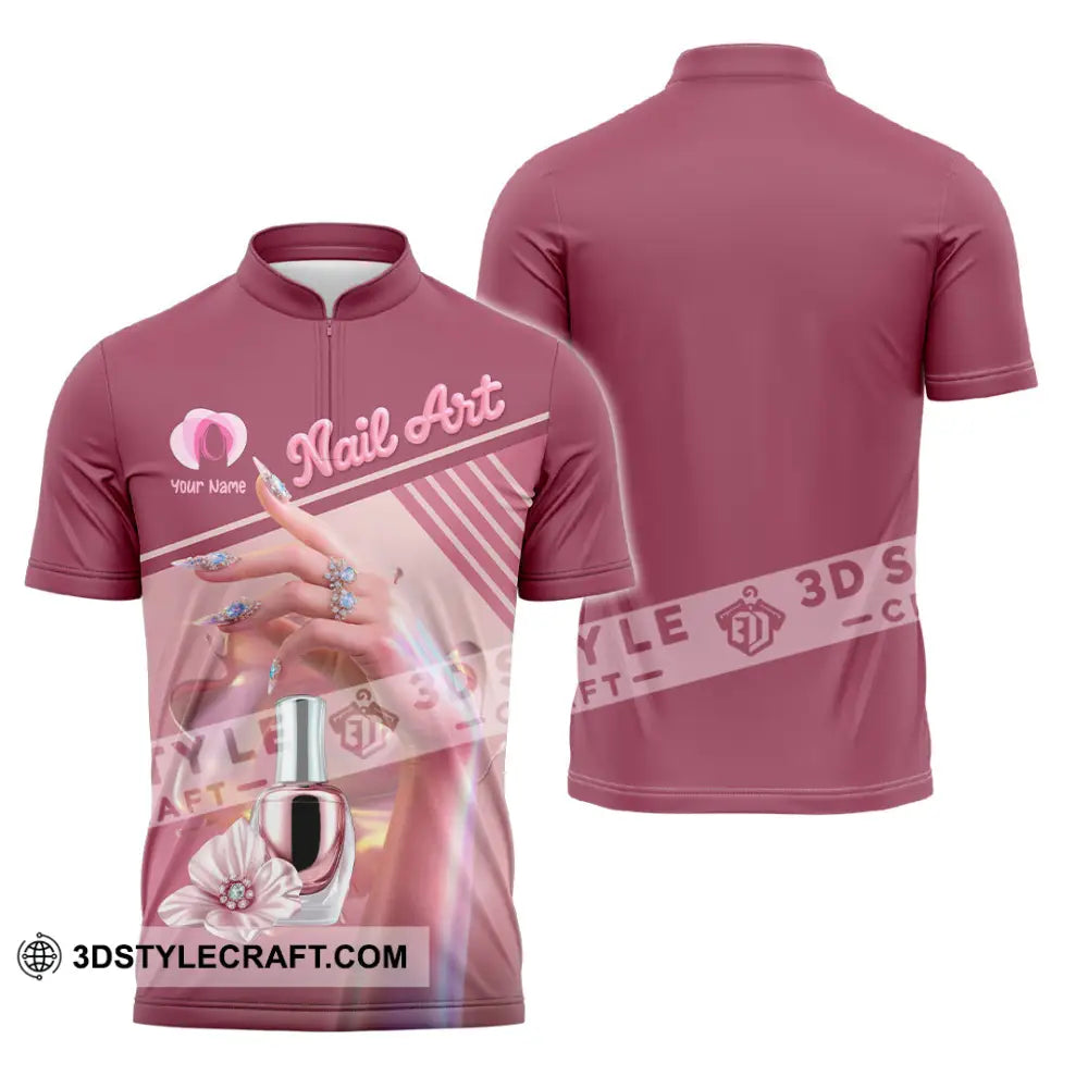 Unisex Shirt Custom Nails Artist Shirt Zipper Polo Shirt / S T shirt