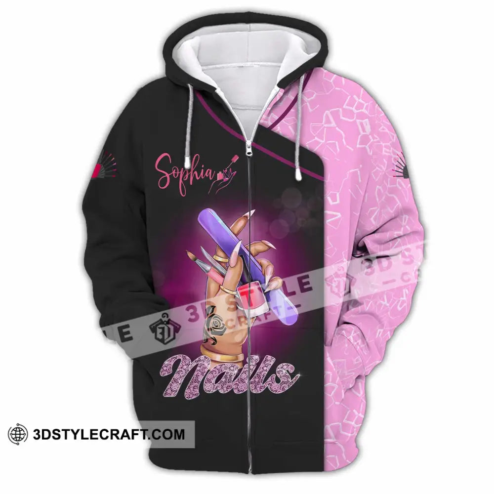 Unisex Shirt - Custom Nails Lover Shirt Zipper Hoodie / S T-shirt