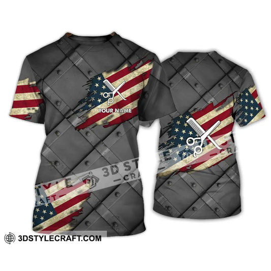 Unisex Shirt - Custom Name 3D America Hair Designer T-Shirt / S T-Shirt